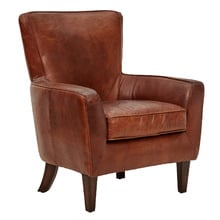 Colbert Aged Cowhide Leather Armchair